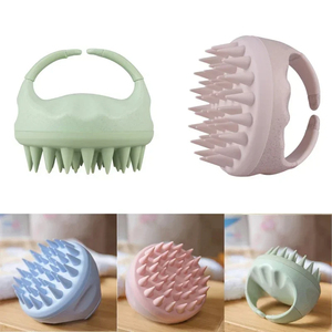 Brosse à cheveux en silicone et paille de blé, brosse à shampoing, masseur de cuir chevelu, peigne, masseur corporel et exfoliant - Product Image 6