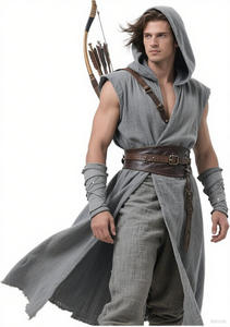 Capa Medieval con Capucha para Hombre, Túnica sin Mangas Estilo Renacentista, Disfraz Vikingo, Cosplay de Asesino - Product Image 5