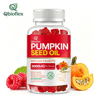 Gummies d'huile de graines de citrouille pressée à froid Qbioflex GMP personnalisées pour la croissance des cheveux, complément alimentaire naturel pur à marque privée