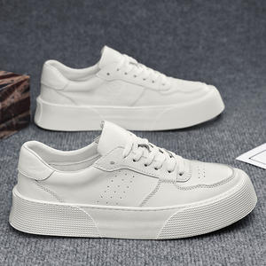 Zapatillas de Cuero Casuales para Hombre, con Punta Redonda, Cordones, Suela Gruesa, Transpirables, para Caminar, Estilo Moderno para Todas las Temporadas - Product Image 6