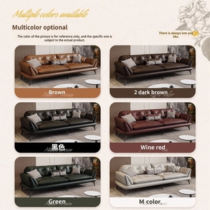 Divano in Pelle Cerata Stile Francese Moderno Minimalista Retrò Mid-Century, Adatto per Salotti/Uffici di Piccole Dimensioni - Product Image 4