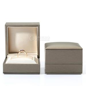 Fashion Brushed Pu Jewelry <b>Box</b> Square Velvet Lined For <b>Valentines</b> Day Jewelry <b>Gift</b> With Logo Option - Product Image 3