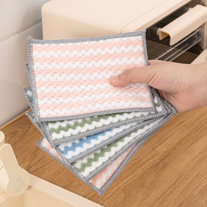 Kitchen Dishcloth Microfiber Square Stripe Pattern Water Absorbent Cleaning Cloth For Pots And Pans - Product Image 3