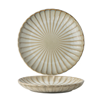 Assiettes à dîner occidentales modernes en porcelaine ronde de 8 pouces, polies, à motif floral glamour, lavables au lave-vaisselle, pour mariage et fête