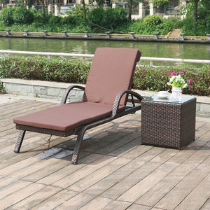 Bền không thấm nước mặt trời giường PE mây wicker khung nhôm vườn Chaise phòng chờ ghế ngoài trời bãi biển hồ bơi ghế tắm nắng - Product Image 5