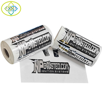 Autocollants adhésifs en PET brillant, étanches, pour cadeaux et artisanat, impression directe usine, étiquette argentée