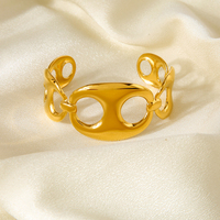Bracelet manchette réglable en acier inoxydable anti-ternissement, motif nez de cochon, personnalisable, vente en gros, pour femmes