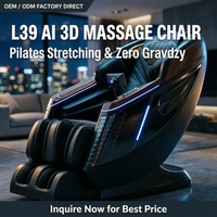 Silla de Masaje Eléctrica Profesional L39 AI 3D Zero Gravity para Cuerpo Completo con Pilates, Estiramiento, Luz Ambiental para Villa, Hotel, SPA, OEM