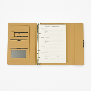 A5 PU <b>Leather</b> Hardcover Ring Binder <b>Notebook</b> <b>Refillable</b> Organizer Business Planner Multiple Colors Available Hardcover <b>notebook</b> - Product Image 6