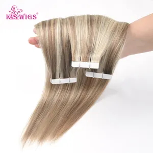 K.SWIGS Salon-Quality Remy Human Hair Extensions All Colors Thick Ends With Cuticle Natural Tape Hair