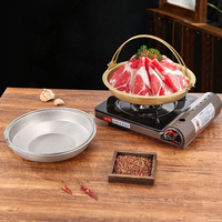 Poêle à soupe, poêle à frire, poêle à paella pour fruits de mer, poêle à double poignée, en acier inoxydable moderne de haute qualité, antiadhésive, compatible avec les cuisinières à gaz