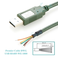 Cable de extremo de cable de 6 vías serial USB a RS485 con chipset FT232RL, convertidor de USB a RS485, UART de cable USB RS485