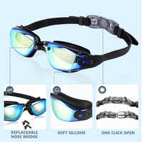 Lunettes de natation de compétition pour adultes YL500 avec 3 ponts de nez interchangeables, verres transparents, miroir or, argent, bleu, rose