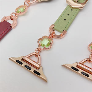 <span class=keywords><strong>Bracelet</strong></span> fleur en <span class=keywords><strong>cuir</strong></span> de luxe haut de gamme pour Apple iwatch smartwatch s10 nouvelle 56789 chaîne se femmes s9 - Product Image 6