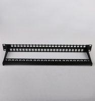 Jaringan Ethernet 1U 48port UTP FTP rak Panel Patch kosong terpasang konektor RJ45 19 inci Cat5e Cat6 Cat6A Panel Patch kabel