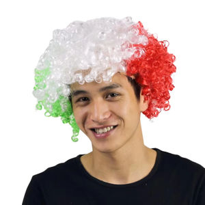Perruques colorées à thème sportif pour les fans de la Coupe d'Europe de football, coiffure pour fête à thème sportif, accessoires moelleux pour adultes, couvre-cheveux explosif pour carnaval - Product Image 4