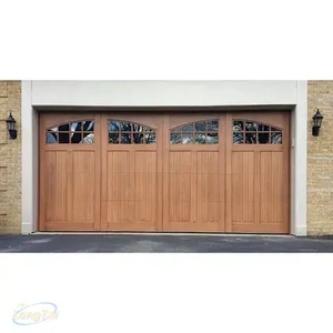ANDEXIN <span class=keywords><strong>Porte</strong></span> <span class=keywords><strong>de</strong></span> <span class=keywords><strong>garage</strong></span> sectionnelle à économie d'énergie 9x8 aspect bois <span class=keywords><strong>de</strong></span> noyer noir, portes <span class=keywords><strong>de</strong></span> <span class=keywords><strong>garage</strong></span> coulissantes avec fenêtres doubles en verre sur le dessus - Product Image 3