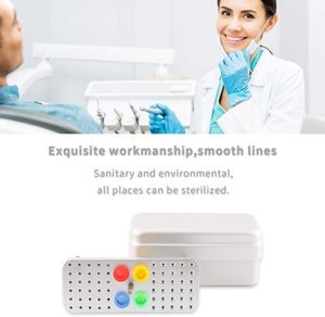 Bloques para fresas dentales autoclavables, 60 orificios, para desinfección de fresas de diamante, con caja organizadora de aluminio con tapa medible - Product Image 5