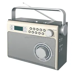 Портативный перезаряжаемый ЖК-дисплей светодиодный беспроводной потоковое аудио Am Fm Sw радио с фонариком