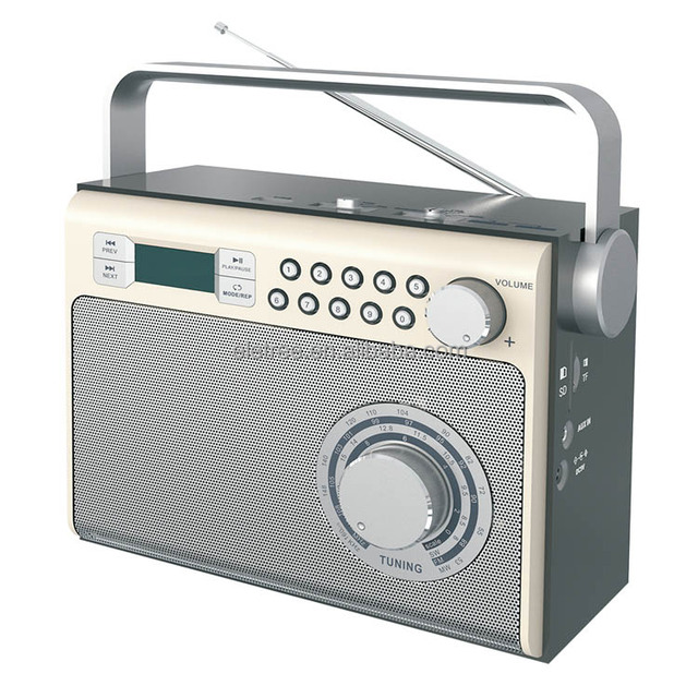 Portable Rechargeable LCD LED Display Wireless Audio Streaming Am Fm Sw Radio With Flashlight