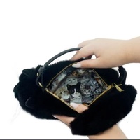 Porte-monnaie en peluche personnalisé de haute qualité en forme de chat mignon, sans rembourrage, sac à main en polyester doux pour filles, tendance