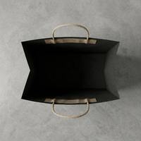Sacs de shopping en papier kraft noir de qualité supérieure avec poignées torsadées, sacs d'emballage de luxe en papier vierge pour la vente au détail