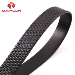 Personalizado 25mm de ancho marrón brillante fuerte rejilla en relieve TPU <span class=keywords><strong>PVC</strong></span> plástico recubierto correas personalizables - Product Image 2