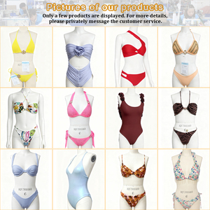 Costume da Bagno Tre Pezzi di Alta Qualità per Donna con Top Halter, Perizoma e Slip, Set Bikini Personalizzato all'Uncinetto con Stampa o Tinta Unita - Product Image 2