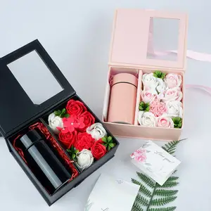 Подарок на День Святого Валентина, 2024 вечный цветок, термос, чашка, подарок на день матери, свечи, набор для благодарения, Подарочная коробка для мужчин и женщин