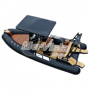 Bote Inflable de Aluminio para Pesca, Color Negro, 580 cm, <span class=keywords><strong>con</strong></span> <span class=keywords><strong>Volante</strong></span>, Bote Neumático Hypalon 580, Superventas - Product Image 3