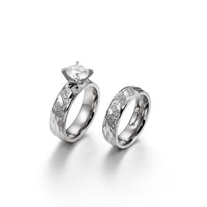 6mmウェディングリングジルコンクリスタルステートメント約束18K金メッキステンレス鋼エンゲージメントリング - Product Image 2