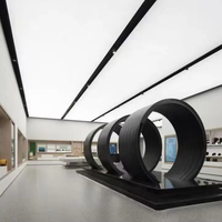 Système de plafond tendu avec éclairage LED - Film souple rétroéclairé étanche IP65, cadre en aluminium pour magasin de détail
