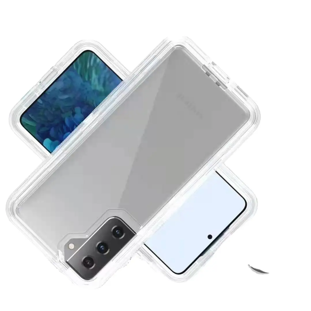 Capa de celular transparente multi-camada Defender para iPhone 15 pro max, capa de metal de 3 camadas de alta qualidade