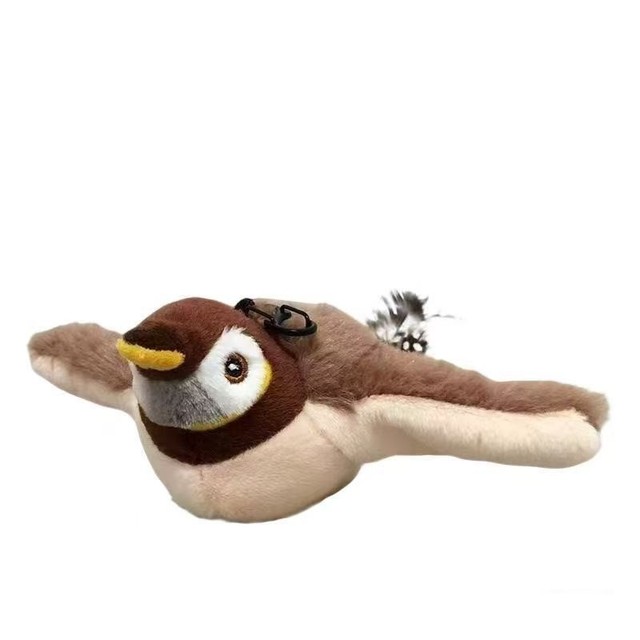 Interactive Electronic Cat Toy Charging Simulation Bird Plush Rotating Shaking Bird Sounding cat and Dog Toys
