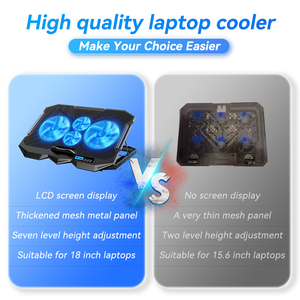 Ventole pieghevoli del dispositivo di raffreddamento del taccuino del cuscinetto di raffreddamento <span class=keywords><strong>portatile</strong></span> <span class=keywords><strong>portatile</strong></span> all'ingrosso di nuovo arrivo 4 ventole con OEM e ODM regolabili in altezza LCD - Product Image 3