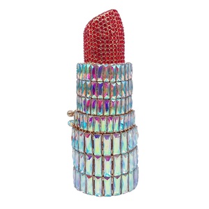 Bolso de Noche con Forma de Lápiz Labial, Deslumbrante Bolso de Mano con Cristales, Bolso Personalizado para Mujer - Product Image 1