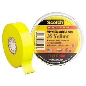 Ruban adhésif électrique sensible à la pression résistant à la chaleur 3M <span class=keywords><strong>Scotch</strong></span> 35 en vinyle, disponible en vert, noir, jaune, rouge, <span class=keywords><strong>gris</strong></span>, blanc, avec codage couleur - Product Image 3