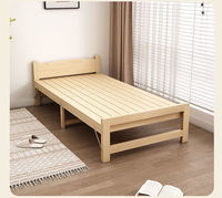 Lit pliant en bois, simple et économique, pour la maison, le bureau ou les chambres à louer, disponible en versions simple et double.