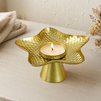 Porte-bougie d'aromathérapie Star, or et noir, décor à pois plats