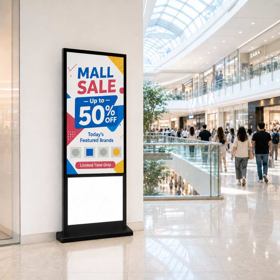 65-inch Floor-standing LCD Digital Signage Advertising Displays Android ...