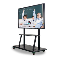 Tableau blanc interactif intelligent mobile pour réunions et enseignement, panneau numérique, écran LCD 4K, tactile 20 points stylo/doigt, 60 Hz, 55 pouces