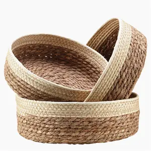 Best Choice Seagrass Baskets Large Capacity Storage Basket Wicker 15" Bins Powder For Sundries Linen Foldable Willow Sale
