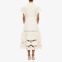 Robe longue maxi florale brodée de luxe, tissée, lavable, personnalisée, de haute qualité, vente en gros, faible MOQ 50 pièces, pour femmes, directement de l'usine