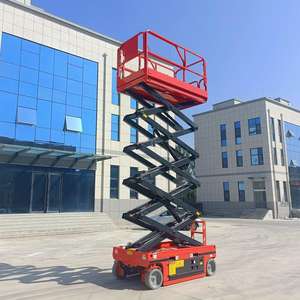 Mesas de tijera eléctricas autopropulsadas de accionamiento hidráulico 150kg-500kg Capacidad 4m-14m Plataforma Herramienta de Construcción móvil usada - Product Image 5