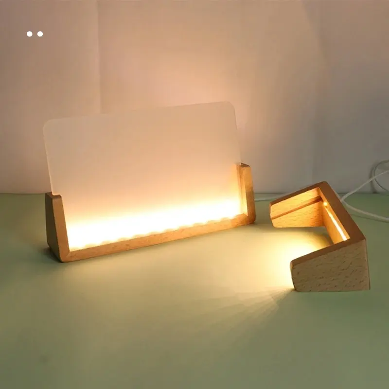 Base de madera con luz LED 3D y base de lámpara acrílica transparente Control remoto y cable USB base de madera ilusión 3D