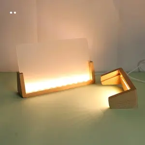 Lampu LED 3D dasar kayu dan jelas lampu akrilik dasar kontrol jarak jauh dan kabel USB dasar kayu ilusi 3d