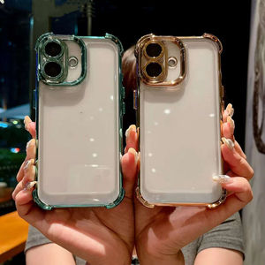 Nouveaux étuis de téléphone spatiaux transparents placage d'angle renforcé antichoc pour <span class=keywords><strong>iPhone</strong></span> 17 16 Pro 15 14 13 <span class=keywords><strong>12</strong></span> étui de téléphone portable dur - Product Image 3