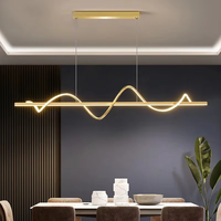 Luminaires Suspendus LED Modernes Spirale Or Noir pour Table Salle à Manger Cuisine Bar Décoration Maison Lustre LED
