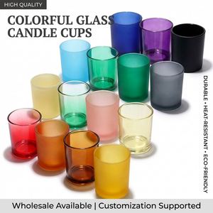 Thickened Glass Candle Jars with <b>Lids</b> Empty Candle Container for Wedding Party Home <b>Decor</b> DIY Candle Making Bulk Wholesale - Product Image 1