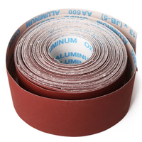 Bande abrasive en papier de verre rouge 100 mm x 25 m, feuille abrasive en tissu émeri, rouleau de papier de verre pour le polissage et le meulage de l'automobile, des meubles et du métal